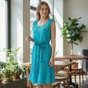 Ever Pretty Woman‎ Sz 10 Turquoise Feminine Coquette Girl Whimsical Fairy Dress
